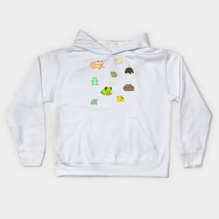 Family Of Frogs Sticker Pack Kids Hoodie